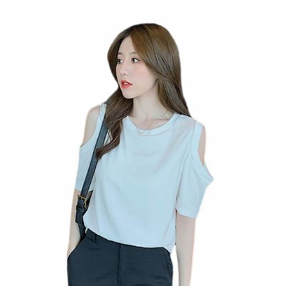 Amazon.co.jp: オフショルダー カットソー Tシャツ レディース 半袖